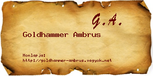 Goldhammer Ambrus névjegykártya